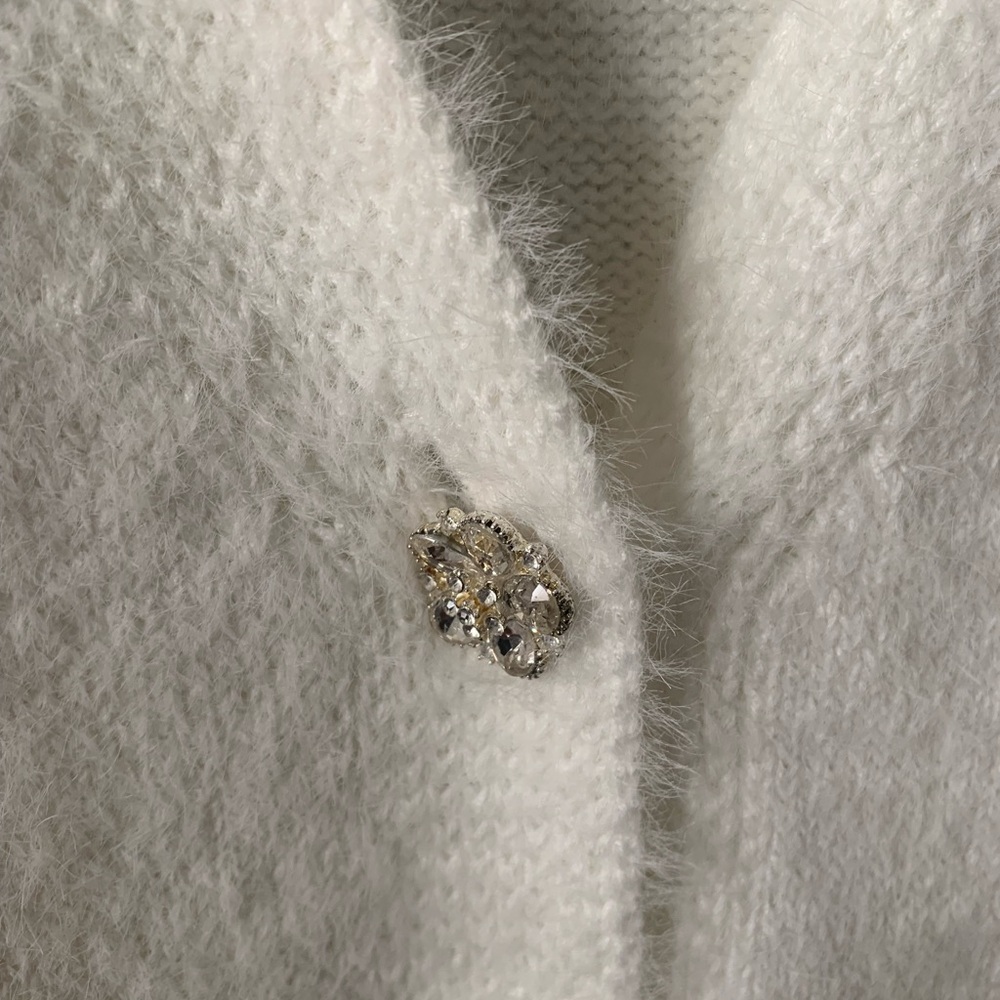 Fashion Nova Ivory Button Front V-Neck Cardigan - Picture 4 of 4
